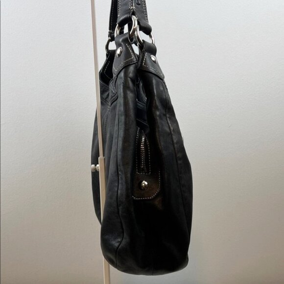 Coach Lynn Soho Large Buckle Black Soft Leather Pleated Shoulder Bag 15075 - Picture 4 of 16